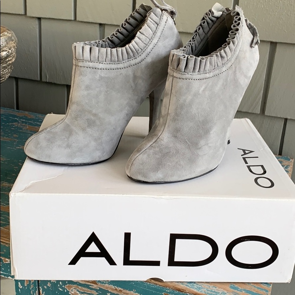 Grey suede shoes